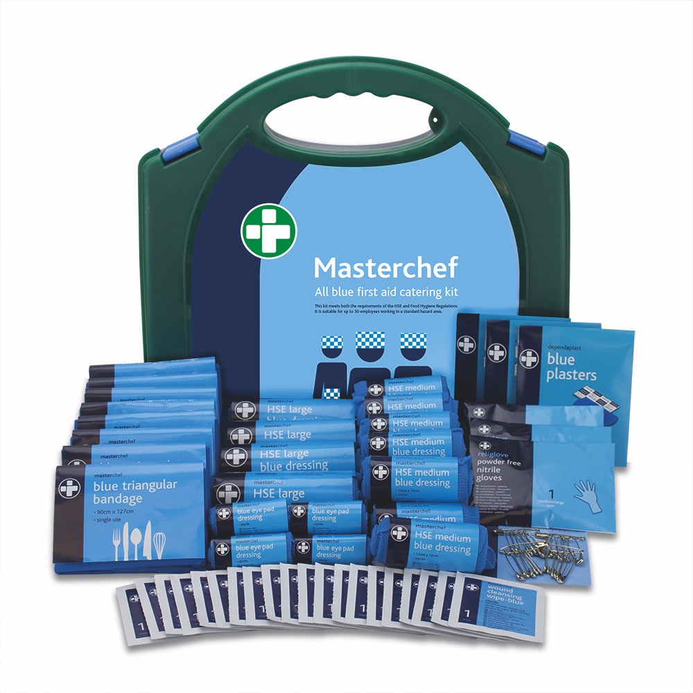 HSE 50 Person Masterchef Catering Kit in Green/Blue Integral Aura Box