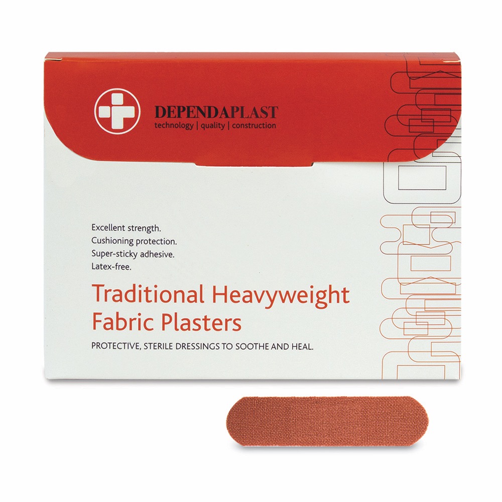 Dependaplast Traditional Fabric Plasters, Sterile, 7.5cm x 2.5cm , 10 x  Box of 100