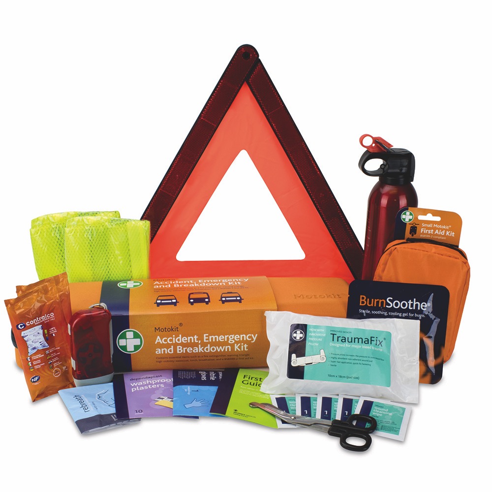 Motokit Accident, Emergency and Breakdown Kit in Orange Motokit Bag