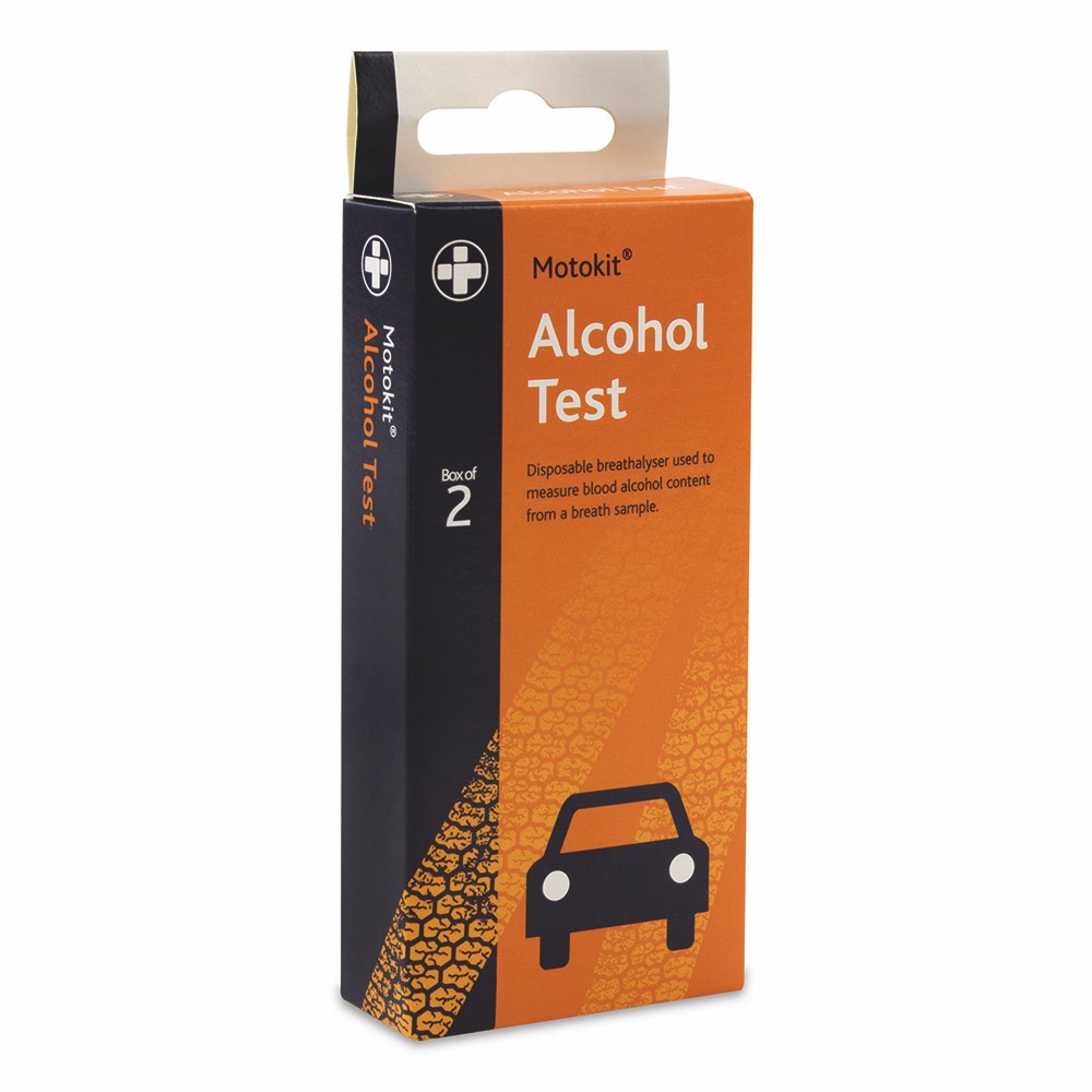 Motokit Alcohol Test Contains 2 tests.