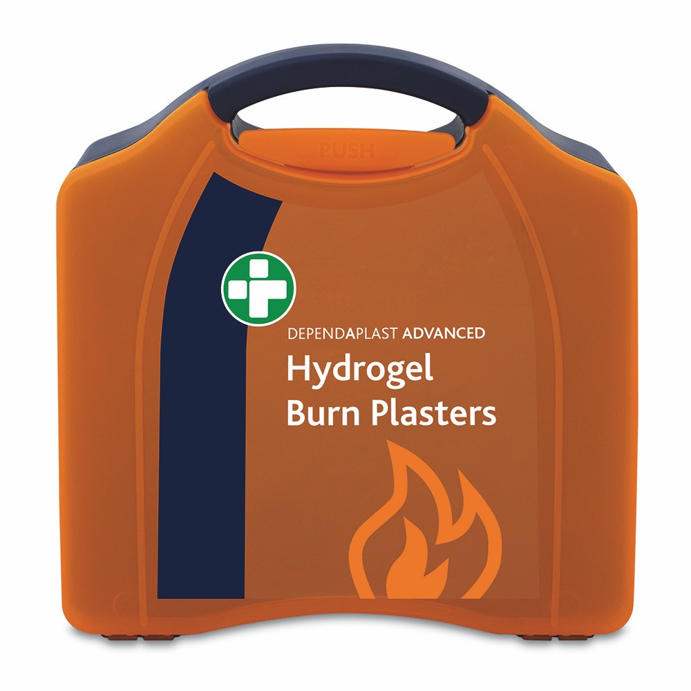 Dependaplast Blue Advanced Hydrogel Burn Plasters, in Compact Aura Box, 2 Sizes, 1 x  Box of 25