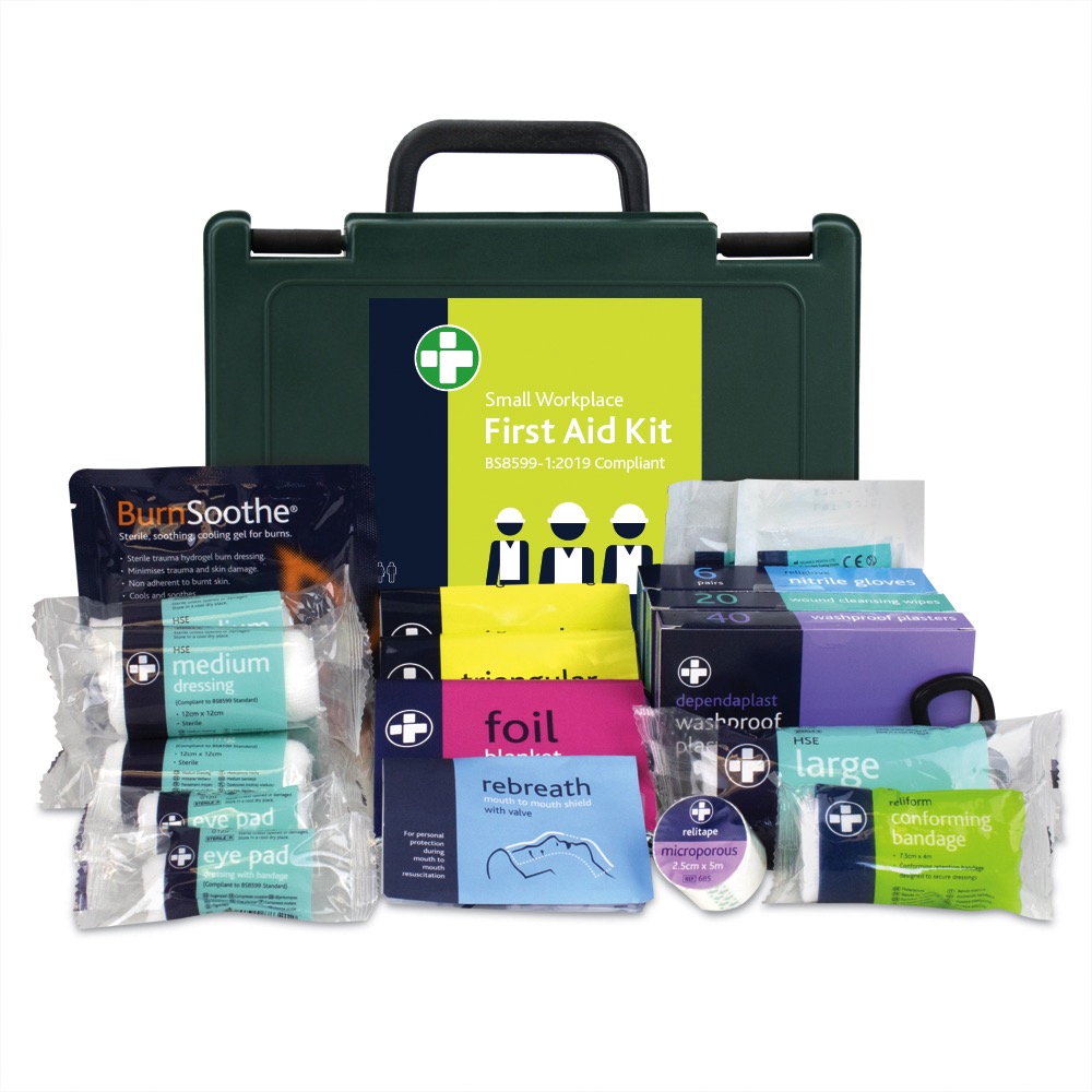 BS8599-1:2019 Small Workplace Kit in Green Durham Box - inc bracket