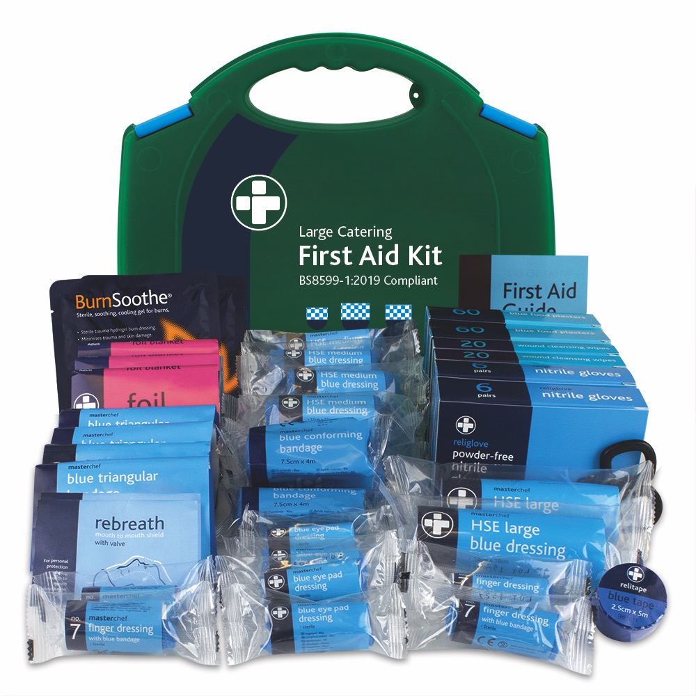 BS8599-1:2019 Large Catering Kit in Green/Blue Integral Aura Box