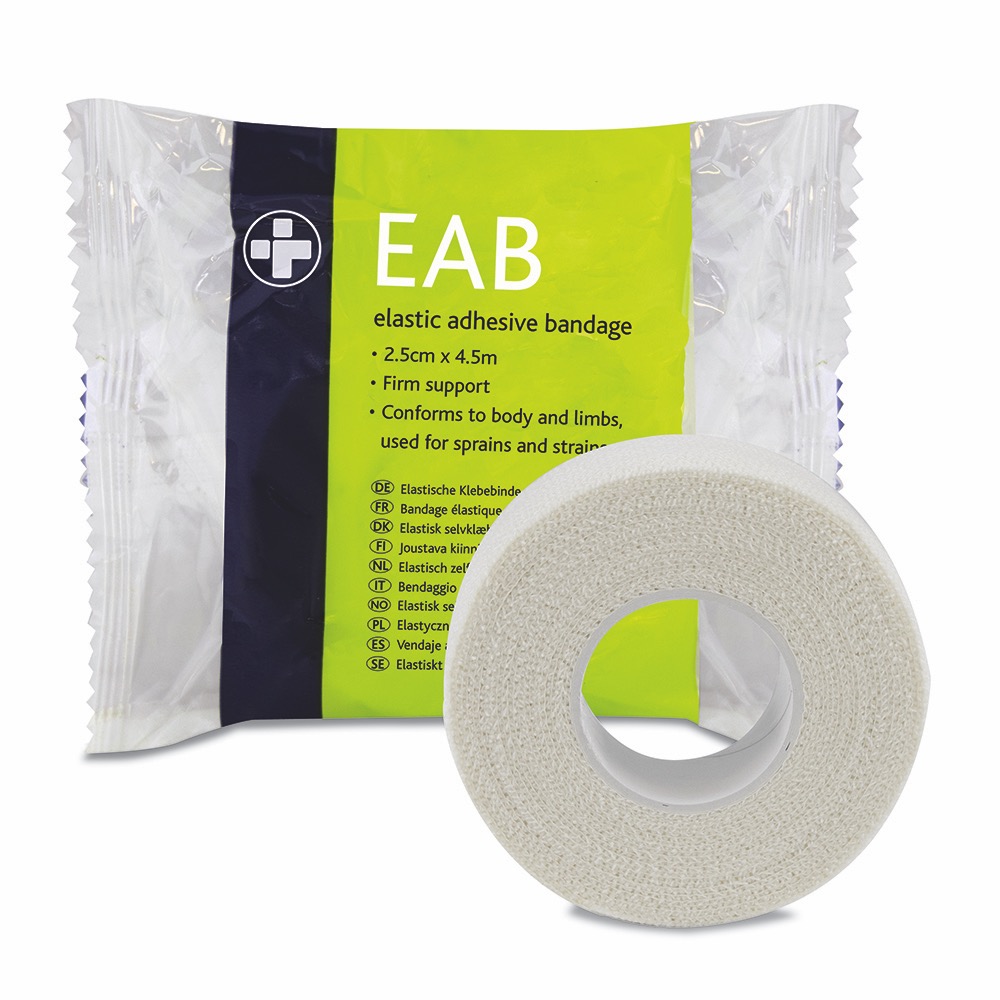 Elastic Adhesive Bandage , White , 2.5cm x 4.5m, 24 Single Unit