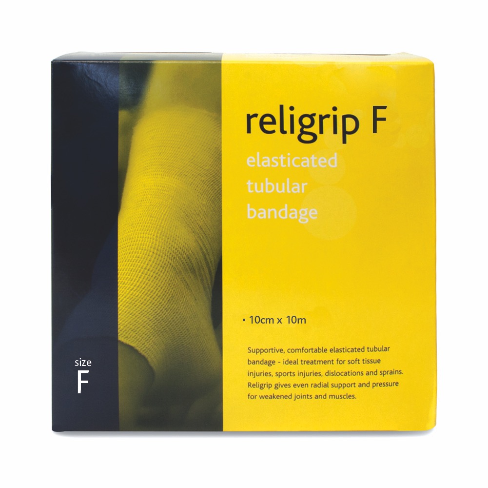 Religrip Elasticated Tubular Bandage , Natural, Size F 10m, 1 x  Single Unit