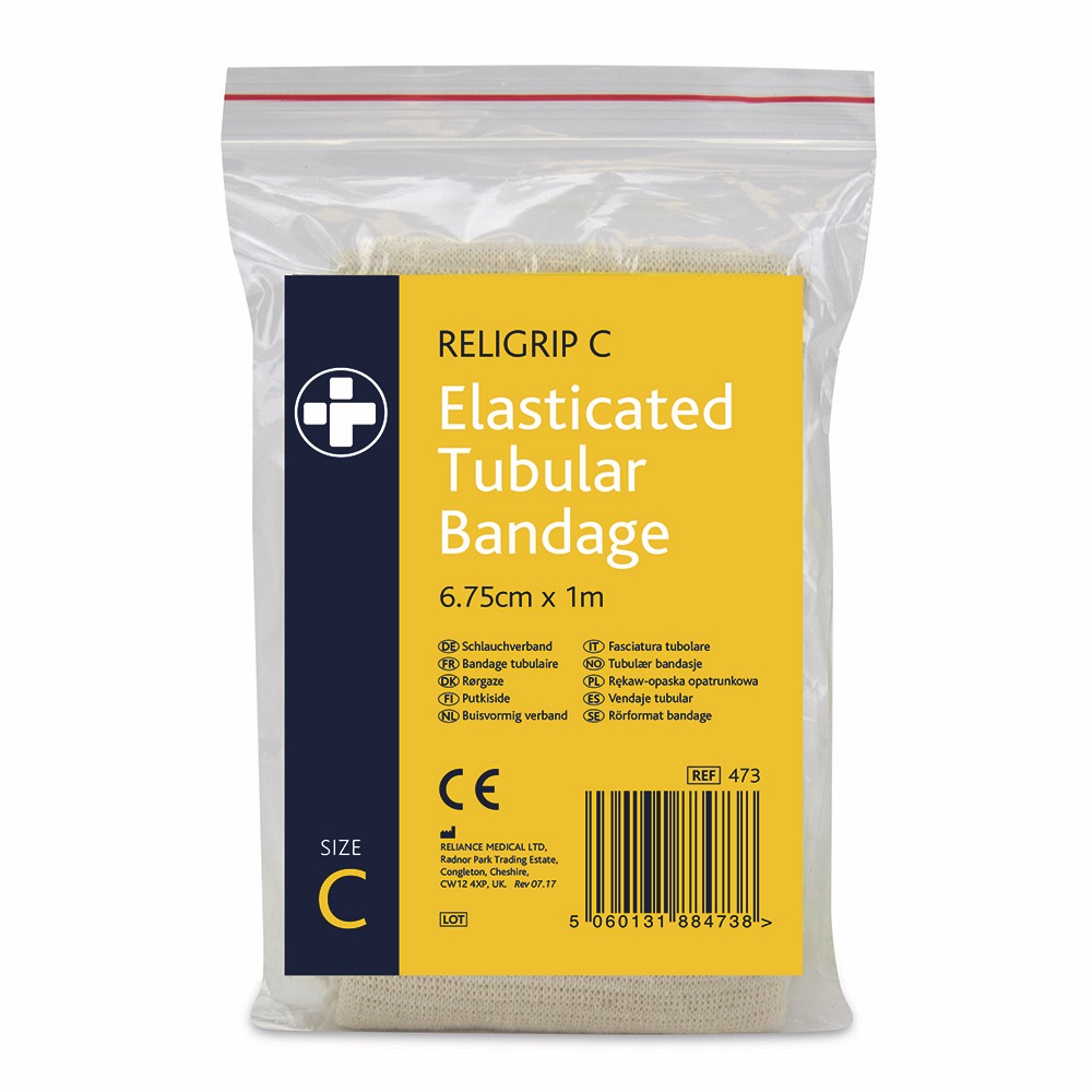 Religrip Elasticated Tubular Bandage , Natural, Size C 1m, 10 x  Single Unit
