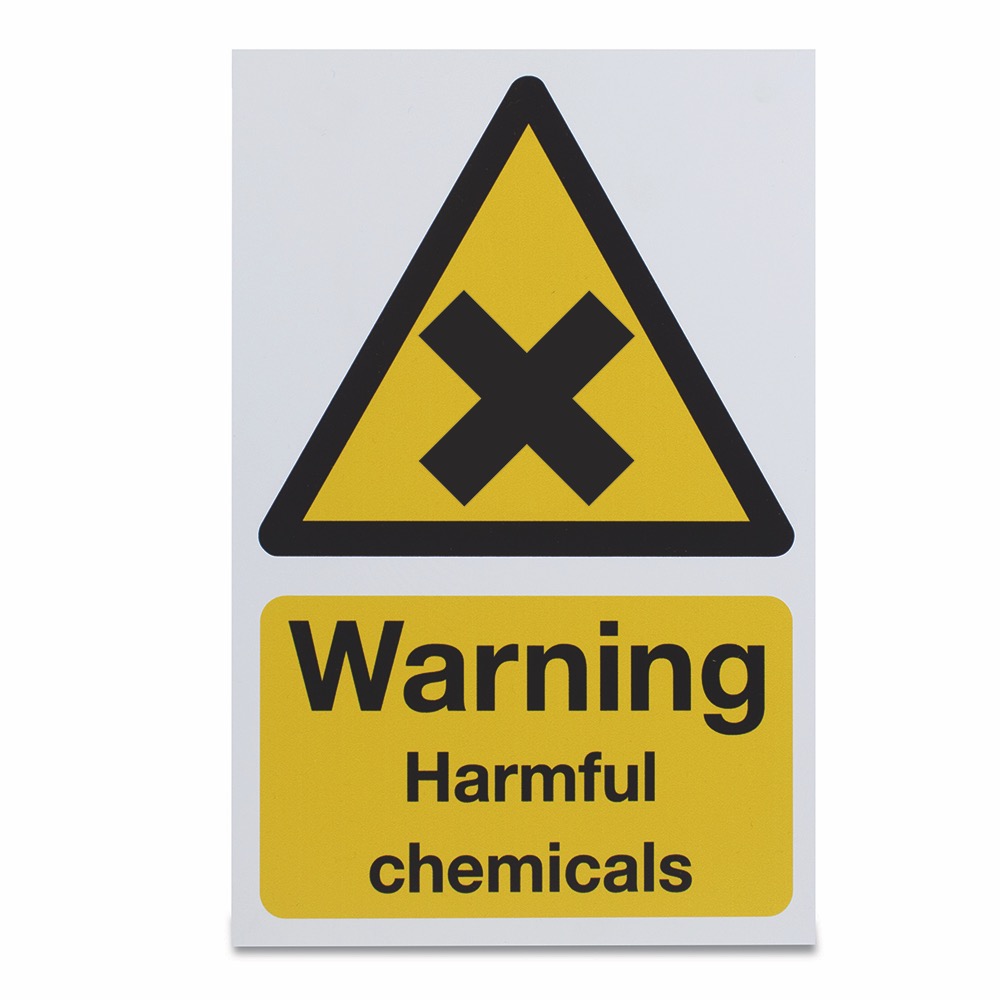 Warning Harmful Chemicals, Rigid, 297 x 210mm, 1 x  Single Unit