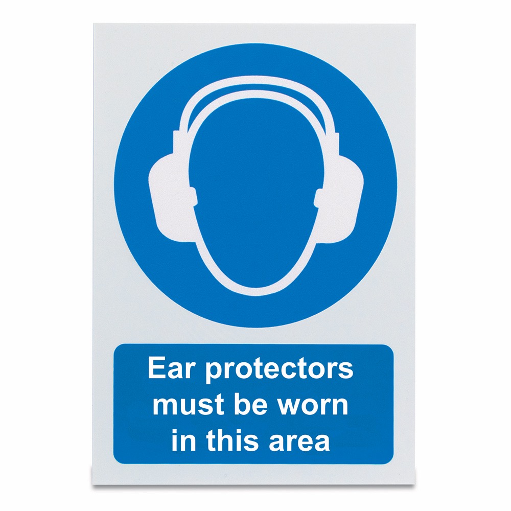 Ear protectors must be worn in this area , Vinyl, 297 x 210mm, 1 x  Single Unit