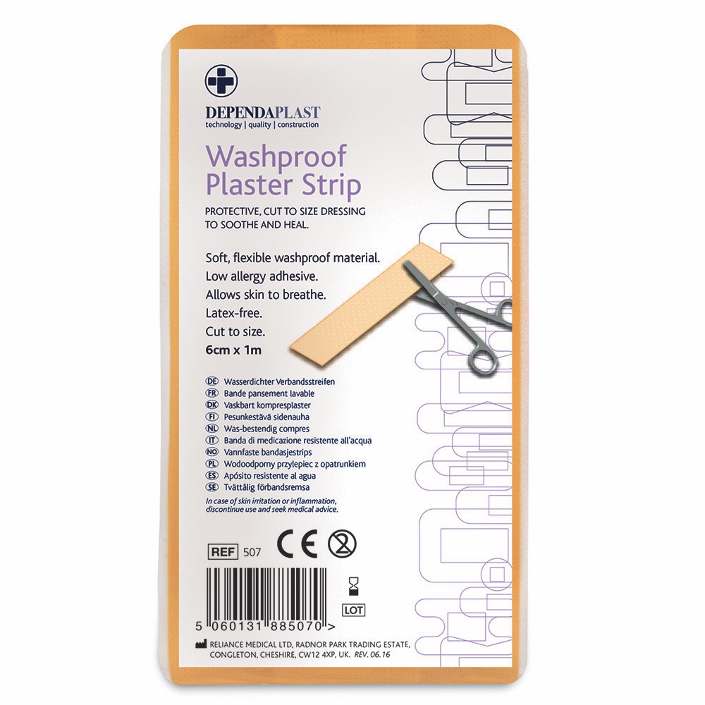 Dependaplast Washproof Dressing Strip, Non-sterile, 6cm x 1m, 10 x  Single Unit