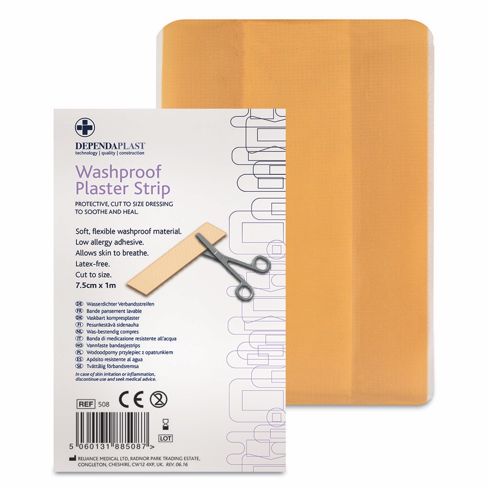 Dependaplast Washproof Dressing Strip, Non-sterile, 7.5cm x 1m, 10 x  Single Unit