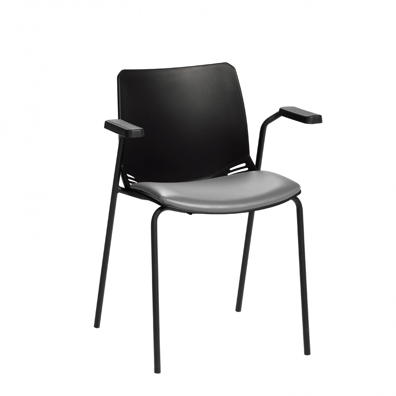 Sunflower ﻿﻿﻿﻿Neptune Visitor Chair, With Arms - Moulded Seat ﻿with Vinyl Upholstered Seat Pad