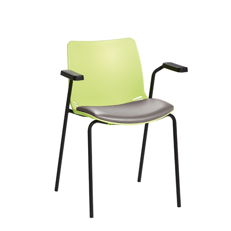 Sunflower ﻿﻿﻿﻿Neptune Visitor Chair, With Arms - Moulded Seat ﻿with Vinyl Upholstered Seat Pad