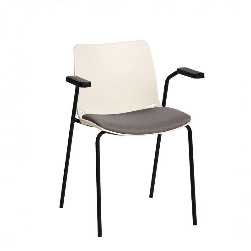 Sunflower ﻿﻿﻿﻿Neptune Visitor Chair, With Arms - Moulded Seat ﻿with ﻿Inter/VeneTM Upholstered Seat Pad