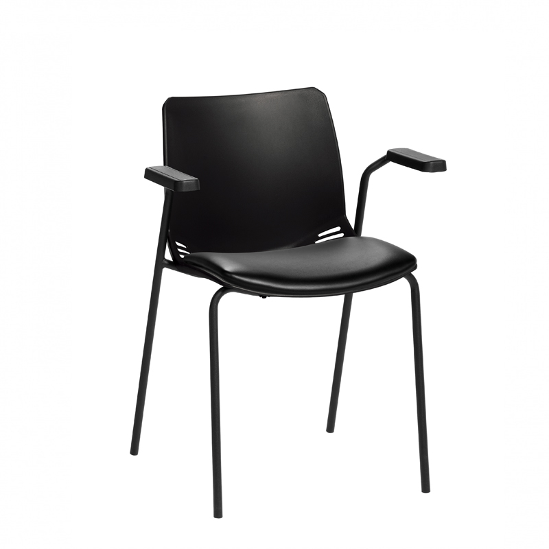 Sunflower ﻿﻿﻿﻿Neptune Visitor Chair, With Arms - Moulded Seat ﻿with Vinyl Upholstered Seat Pad