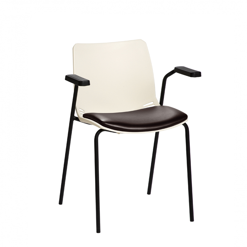 Sunflower ﻿﻿﻿﻿Neptune Visitor Chair, With Arms - Moulded Seat ﻿with Vinyl Upholstered Seat Pad