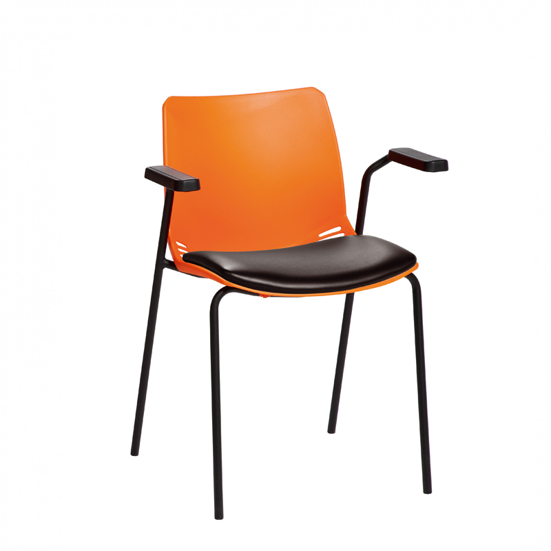 Sunflower ﻿﻿﻿﻿Neptune Visitor Chair, With Arms - Moulded Seat ﻿with Vinyl Upholstered Seat Pad