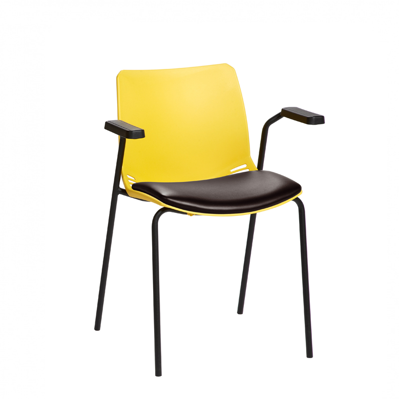 Sunflower ﻿﻿﻿﻿Neptune Visitor Chair, With Arms - Moulded Seat ﻿with Vinyl Upholstered Seat Pad