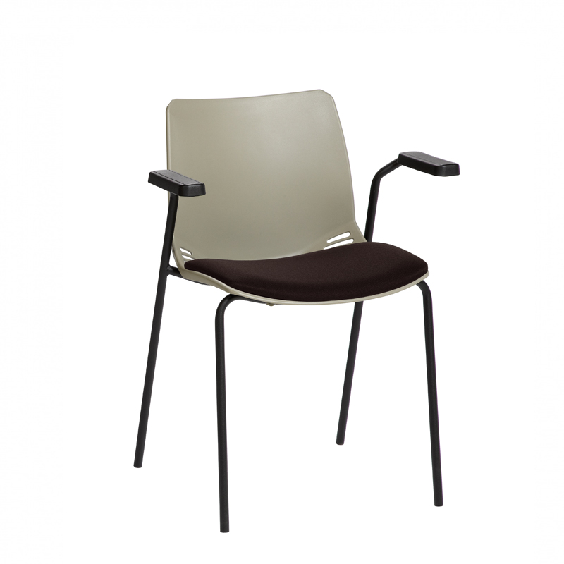 Sunflower ﻿﻿﻿﻿Neptune Visitor Chair, With Arms - Moulded Seat ﻿with ﻿Inter/VeneTM Upholstered Seat Pad