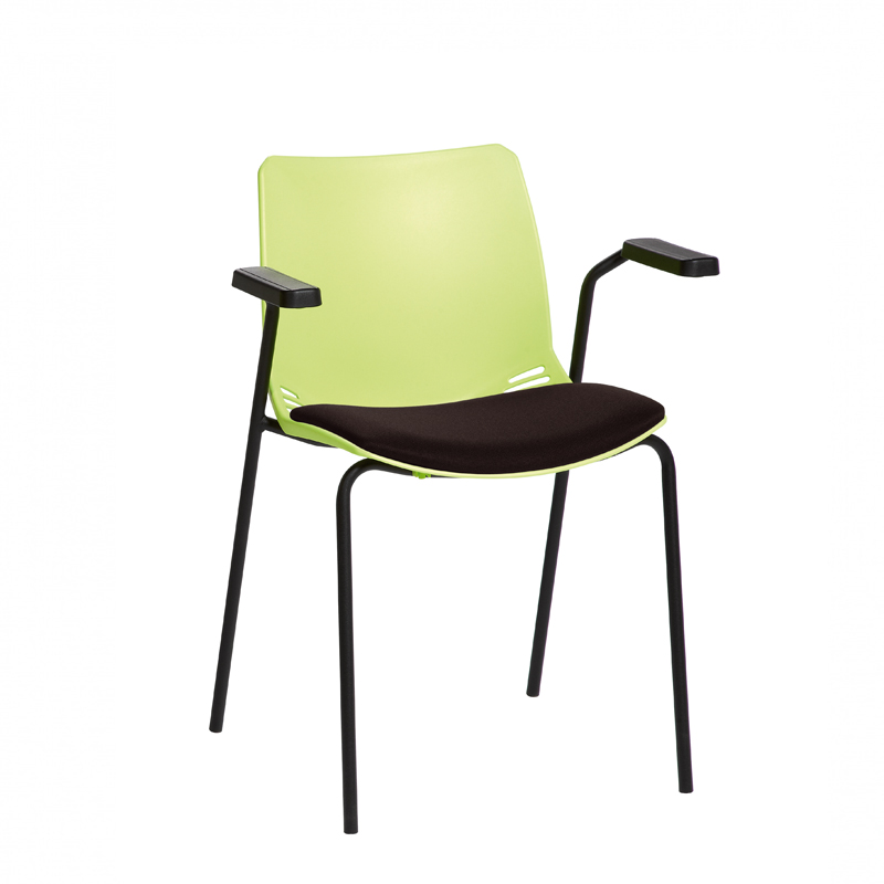 Sunflower ﻿﻿﻿﻿Neptune Visitor Chair, With Arms - Moulded Seat ﻿with ﻿Inter/VeneTM Upholstered Seat Pad