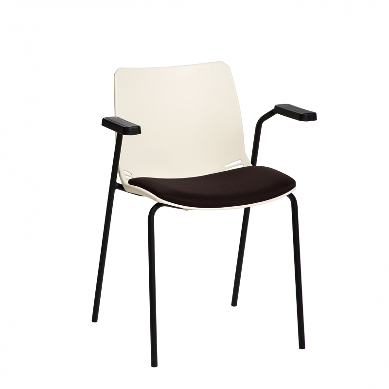 Sunflower ﻿﻿﻿﻿Neptune Visitor Chair, With Arms - Moulded Seat ﻿with ﻿Inter/VeneTM Upholstered Seat Pad