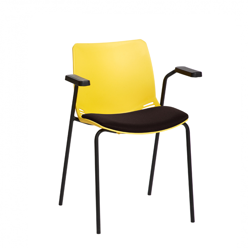 Sunflower ﻿﻿﻿﻿Neptune Visitor Chair, With Arms - Moulded Seat ﻿with ﻿Inter/VeneTM Upholstered Seat Pad