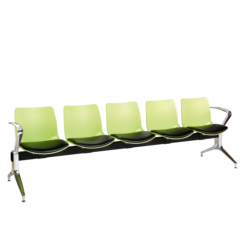 Sunflower ﻿﻿﻿Neptune Visitor 5 Seat Module - 5 Moulded Seats ﻿with Vinyl Upholstered Seat Pads