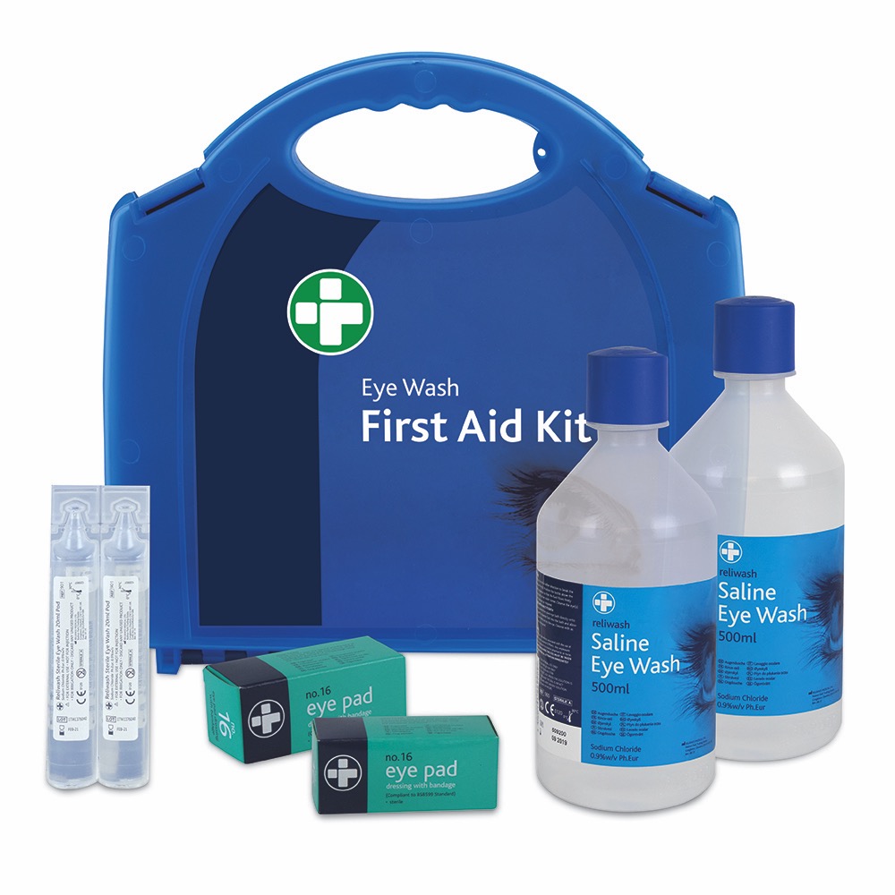Double Eye Wash Station, in Blue/Blue Integral Aura Box, 27cmH x 29.5cmW x 10cmD, 1 x  Single Unit