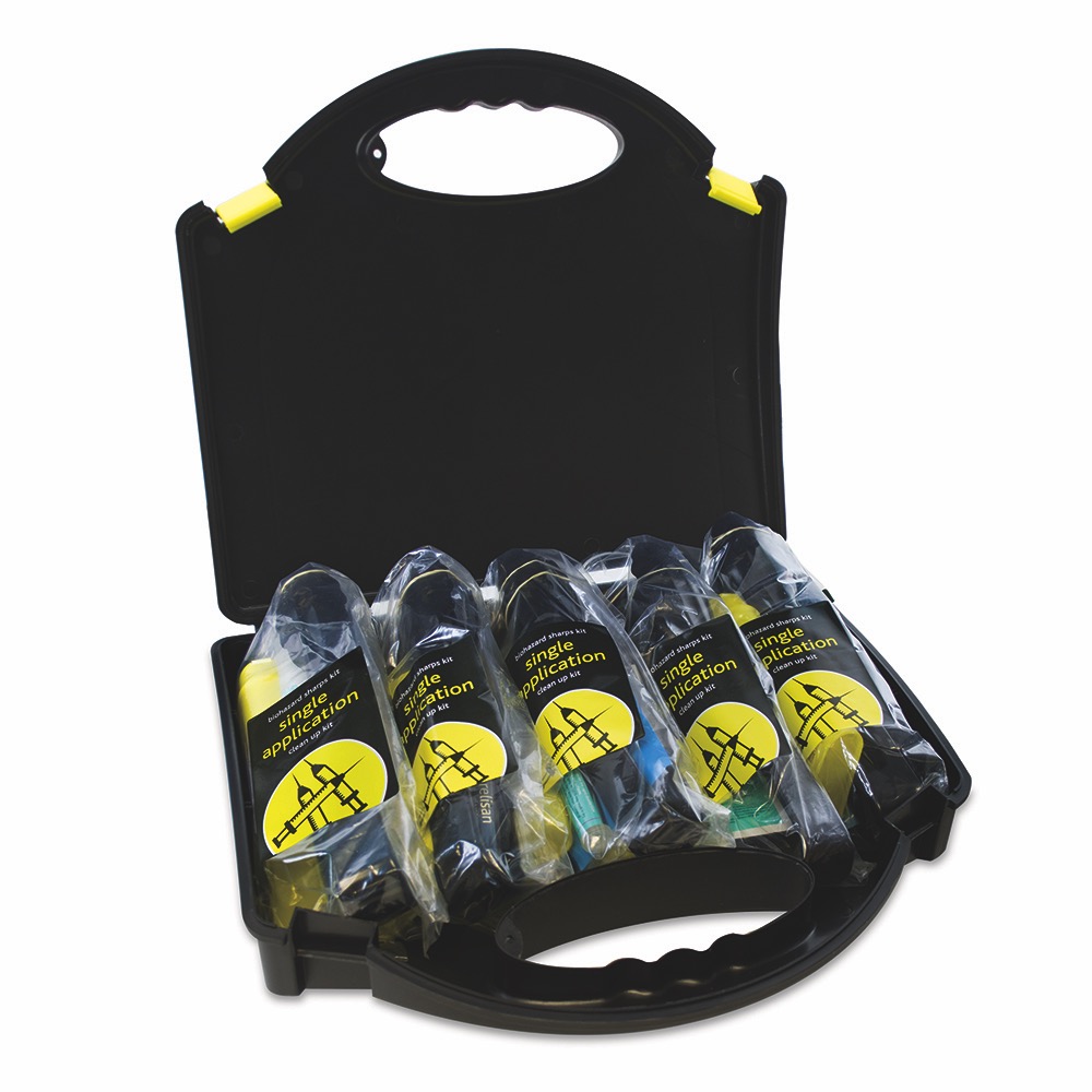 5 Application Sharps Clean-up Kit in Medium Black/Yellow Integral Aura Box