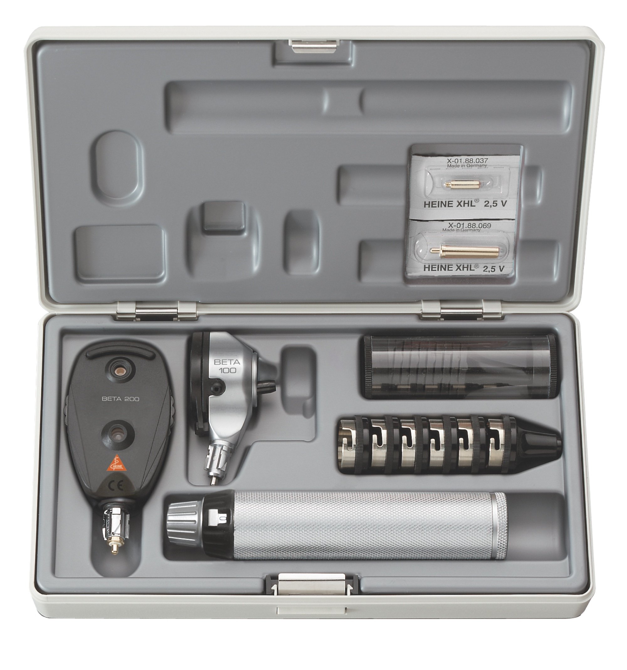 HEINE Diagnostic Set: BETA 100 Otoscope & BETA 200 Opthalmoscope (Battery Handle)