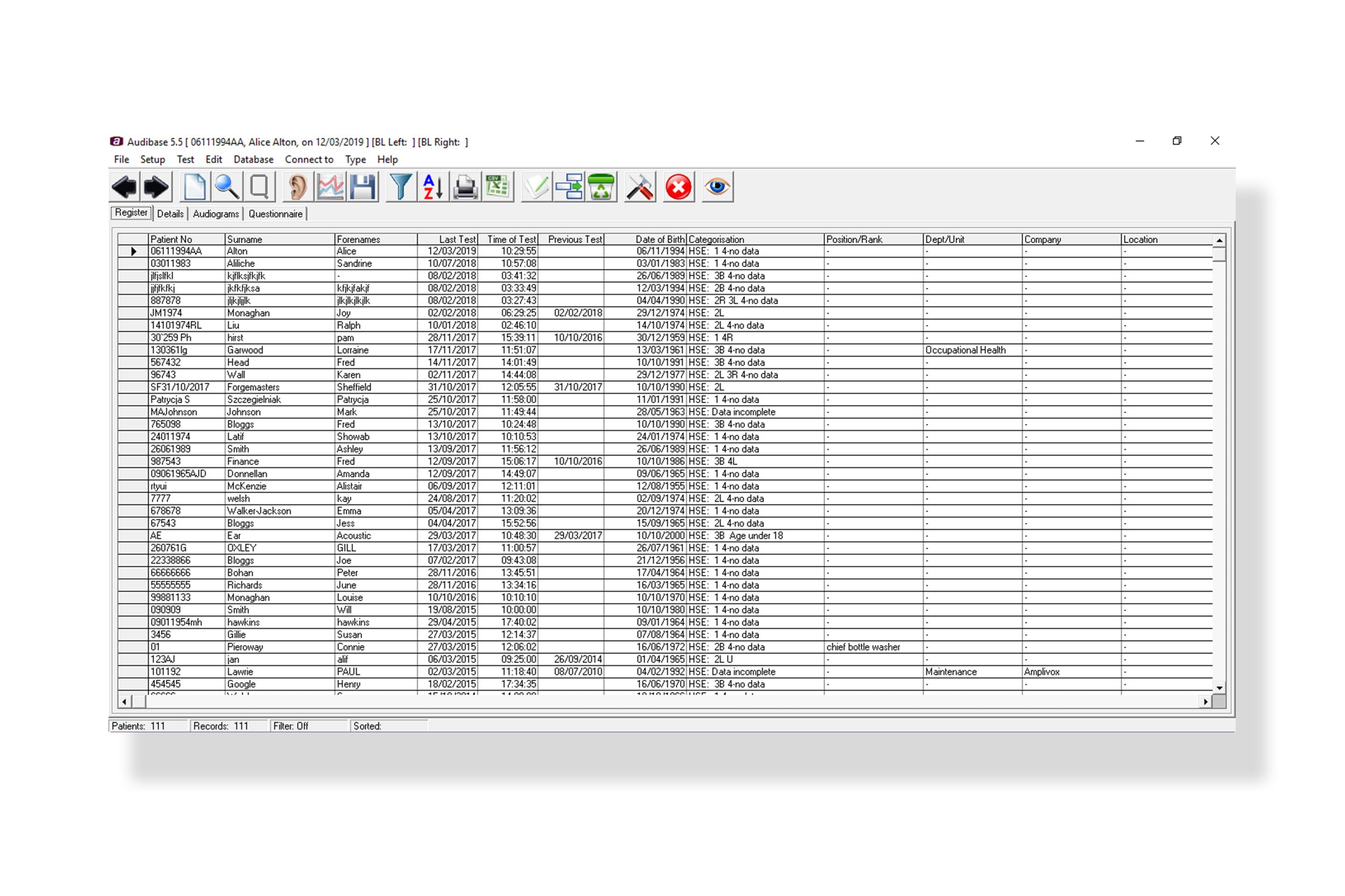 Amplivox Audibase 5.5 Audiometry PC Software