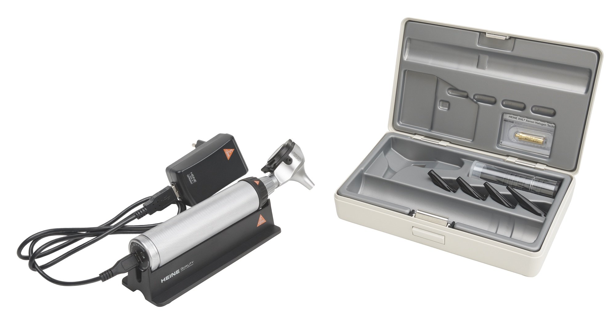 HEINE BETA 400 F.O Otoscope Set with BETA 4 USB rechargeable handle