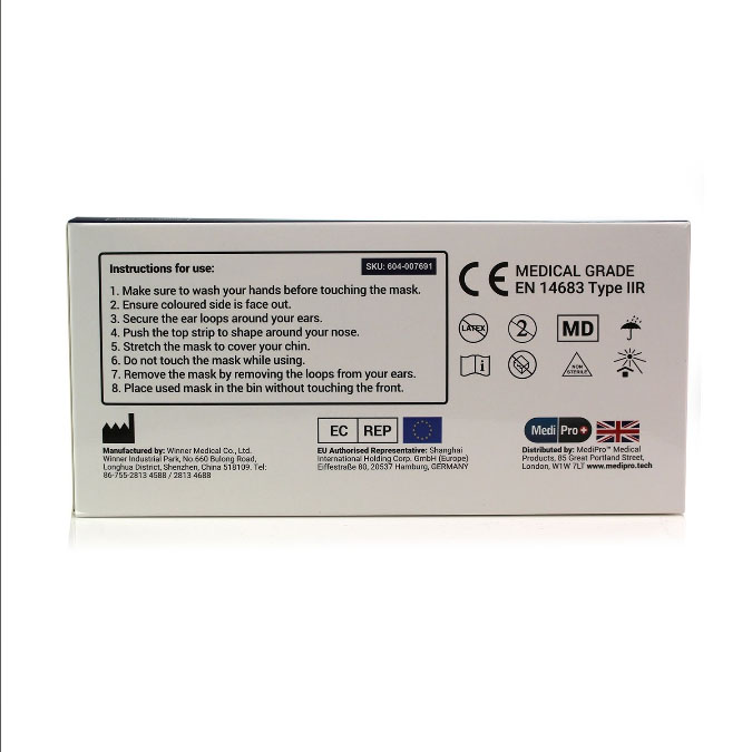 Type IIR Surgical Face Masks