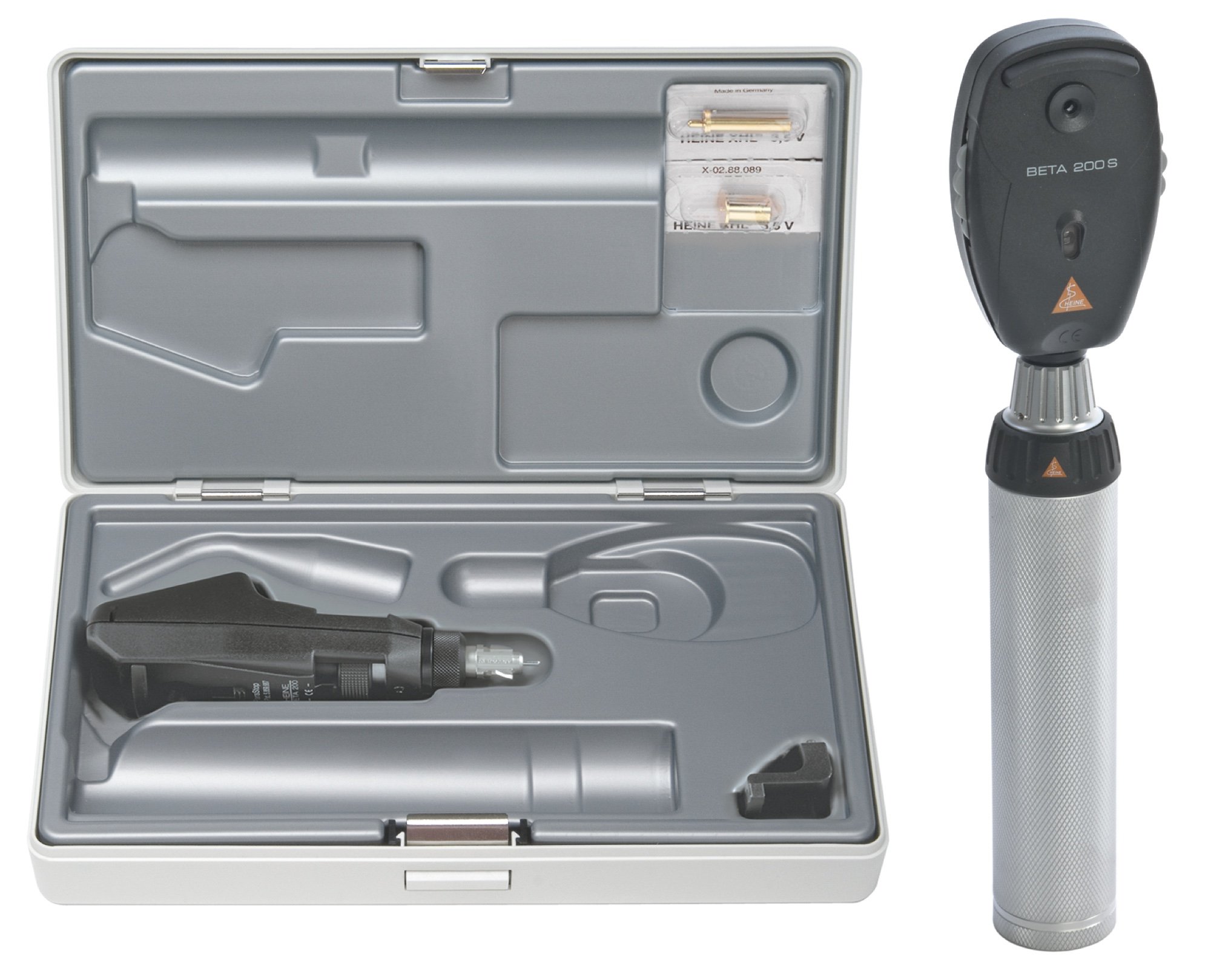 HEINE BETA200 S Opthalmoscope/BETA 200 Streak Retinoscope Diagnostic Set with Battery Handle