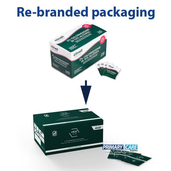 Clinell 2% Chlorhexidine in 70% Alcohol Equipment Wipes (Box of 240 Sachets)