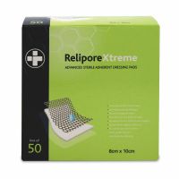 Relipore Xtreme Adhesive Dressing Pads, Sterile , 8cm x 10cm , 1 x  Box of 50