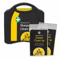 2 Application Sharps Clean-up Kit in Large Black/Yellow Compact Aura Box