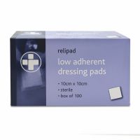 Relipad Low-Adherent Dressing Pads, Sterile, 5cm x 5cm, 1 x  Box of 100