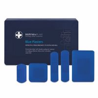 Dependaplast Blue Plasters, in Blue Plastic Box. Assorted, Assorted , 1 x  Box of 120