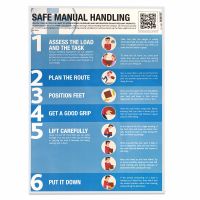 Safe Manual Handling Guidance Poster, Laminated, 420mm x 594mm, 1 x  Pack of 10