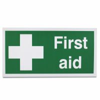 White cross and first aid, Rigid, 150 x 300mm , 1 x  Single Unit