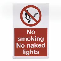 No smoking No naked lights, Rigid, 297 x 210mm, 1 x  Single Unit