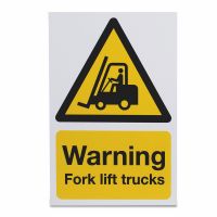 Warning Fork Lift Trucks, Vinyl, 297 x 210mm, 1 x  Single Unit
