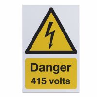 Danger 415 Volts, Rigid, 297 x 210mm, 1 x  Single Unit