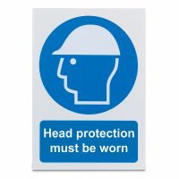 Head protection must be worn, Vinyl, 297 x 210mm, 1 x  Single Unit