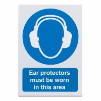 Ear protectors must be worn in this area , Vinyl, 297 x 210mm, 1 x  Single Unit