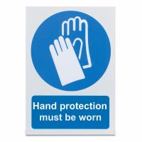 Hand protection must be worn, Vinyl, 297 x 210mm, 1 x  Single Unit