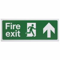 Fire exit - (man running, arrow up)  , Rigid, 150 x 450mm, 1 x  Single Unit
