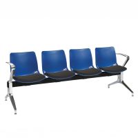 Sunflower Neptune Visitor 4 Seat Module - 4  Moulded Seats ﻿with ﻿Inter/VeneTM Upholstered Seat Pads