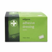 Relipore Adhesive Dressing Pads, Sterile , 7.5cm x 10cm, 1 x  Box of 50