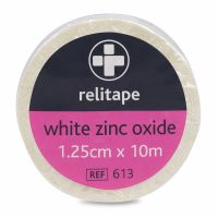 Relitape Zinc Oxide Tape , White , 1.25cm x 10m , 24 Single Unit